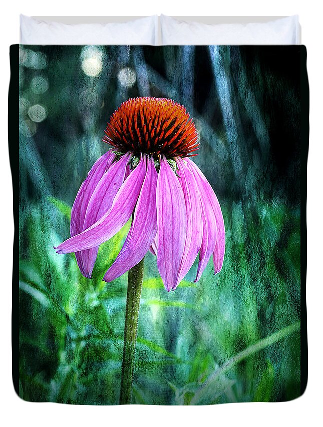 Pink Coneflower Duvet Cover featuring the photograph Growing Wild And Free by Michael Eingle