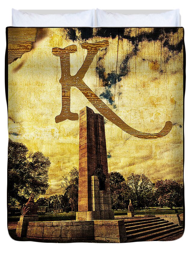 Kings Duvet Cover featuring the photograph Grungy Melbourne Australia Alphabet Series Letter K Kings Domain by Beverly Claire Kaiya