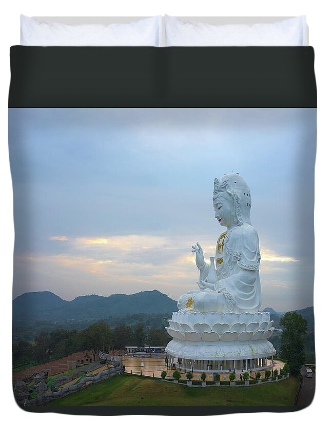 Guanyin Duvet Cover featuring the photograph Guanyin in Chiang Rai by Ivan Franklin