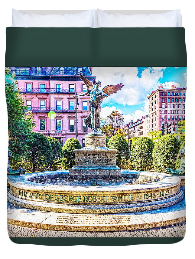 Boston Duvet Cover featuring the photograph Guardian Angel by Anthony Baatz