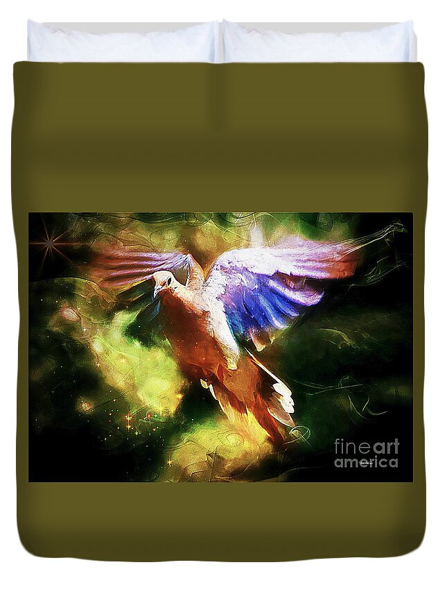 Angel Duvet Cover featuring the photograph Guardian Angel by Tina LeCour