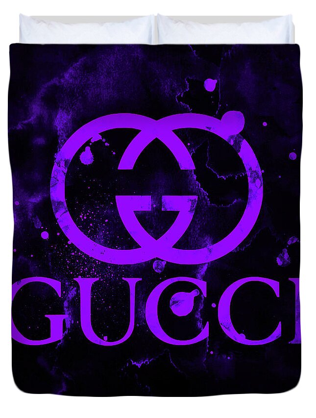 Gucci Logo Purple 7 Duvet Cover For Sale By Del Art