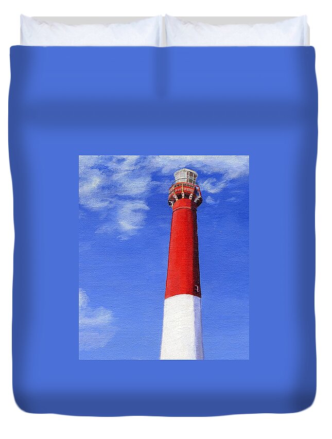 Lighthouse Duvet Cover featuring the painting Guiding Light by Lynne Reichhart