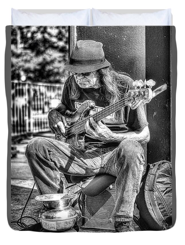 Guitar Duvet Cover featuring the photograph Guitar Man by Deborah Penland