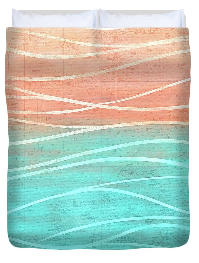 Sand Duvet Cover featuring the digital art Gulf Coast Salty Shore by Kevin Putman