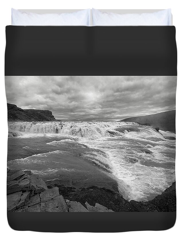 Iceland Duvet Cover featuring the photograph Gullfoss Waterfall No. 1 by Joe Bonita