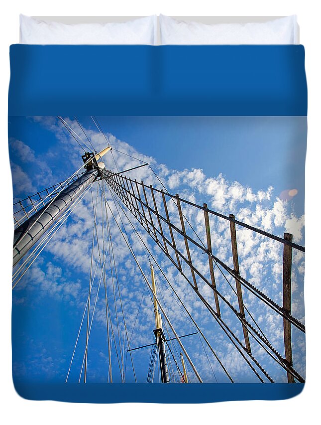 Guyed Masts Duvet Cover featuring the photograph Guyed Masts by Keith Armstrong