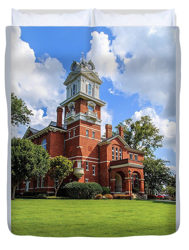 Lawrenceville Duvet Cover featuring the photograph Gwinnett County Historic Courthouse by Doug Camara