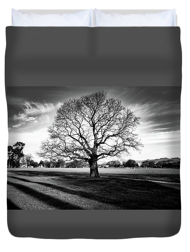 Tree Duvet Cover featuring the photograph Hagley Tree Landscape by Roseanne Jones