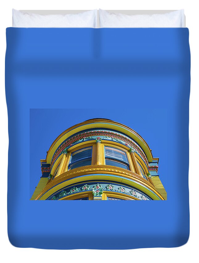 Architecture Duvet Cover featuring the photograph Haight Ashbury Painted Victorian by David Smith