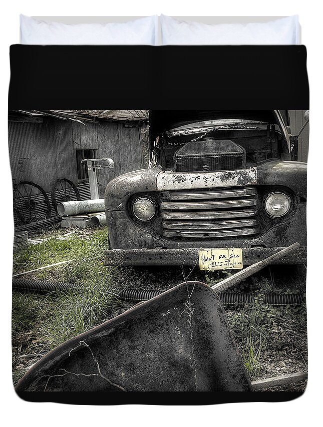 Truck Duvet Cover featuring the photograph Haint For Sale by Mike Eingle