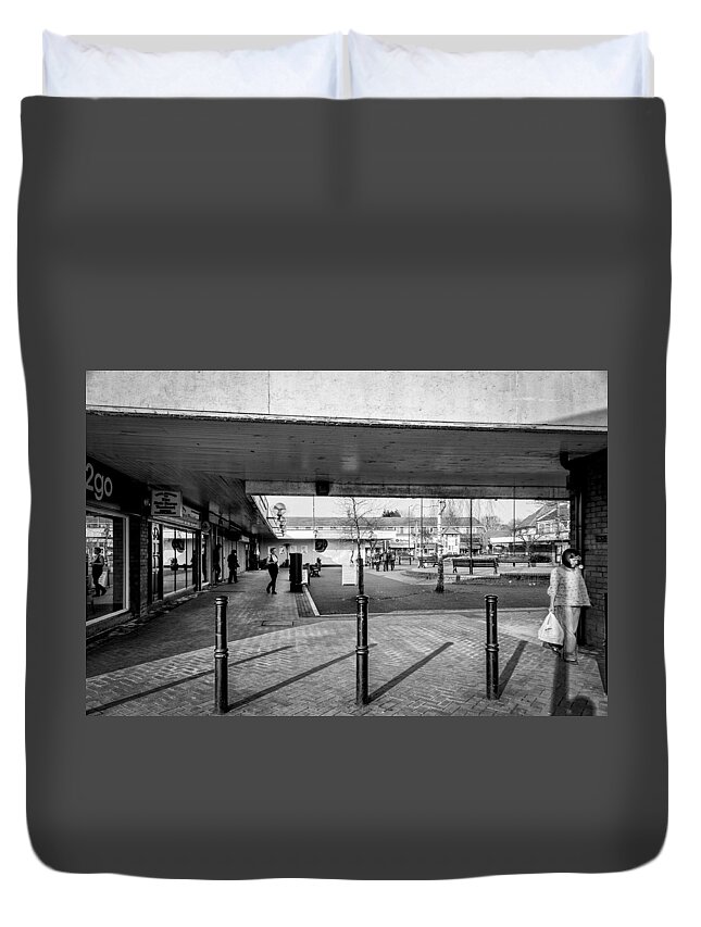 Hale Barns Precinct Duvet Cover featuring the photograph Hale Barns Square by Neil Alexander Photography