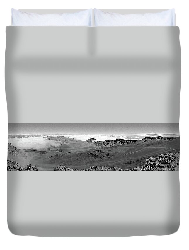 Volcano Duvet Cover featuring the photograph Haleakala Crater Pano by Peter J Sucy
