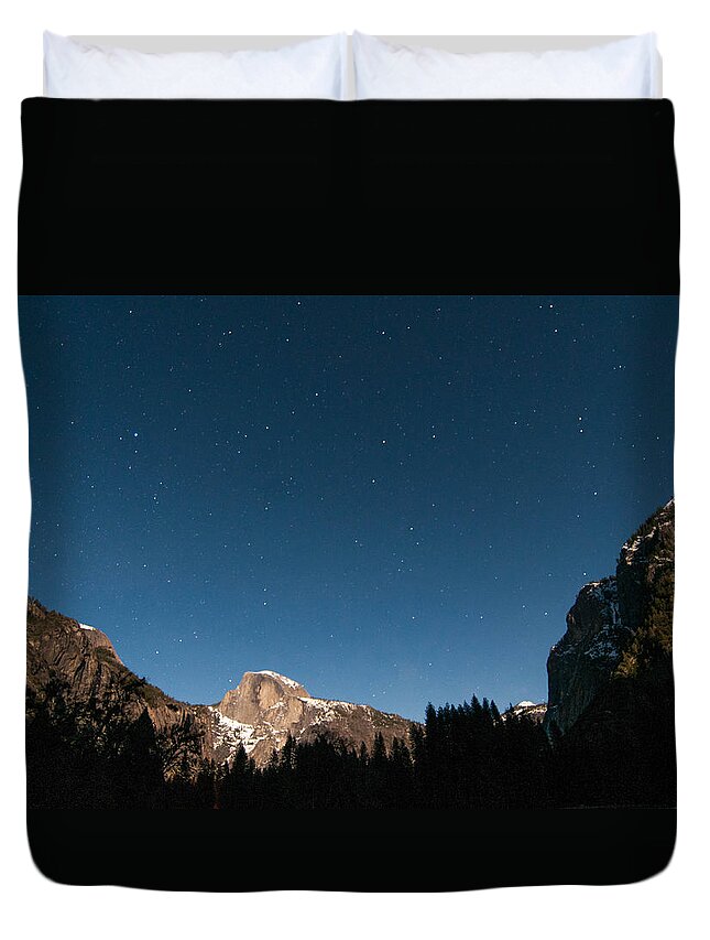 America Duvet Cover featuring the photograph Half Dome under the Stars by Connie Cooper-Edwards