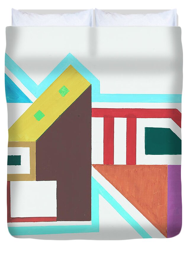 Abstract Duvet Cover featuring the painting Halleluja - Part VI by Willy Wiedmann