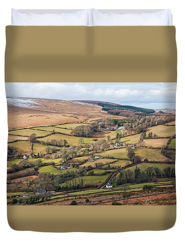 Hamel Down Duvet Cover featuring the photograph Hamel Down from Honeybag Tor by Pete Hemington