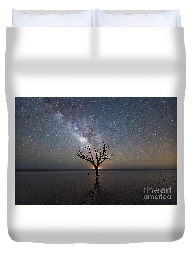 Hand Of God Duvet Cover featuring the photograph Hand Of God Milky Way by Michael Ver Sprill