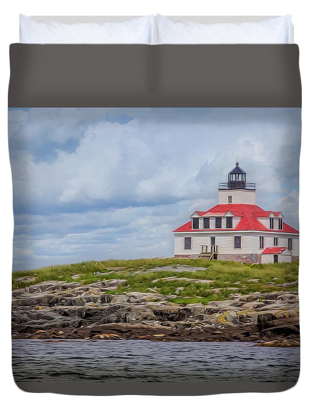 Lighthouse Duvet Cover featuring the photograph Happiness in Simple Things by Elvira Pinkhas