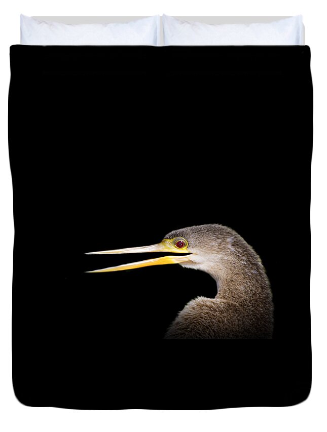 Anhinga Duvet Cover featuring the photograph Happy Anhinga by Mark Andrew Thomas