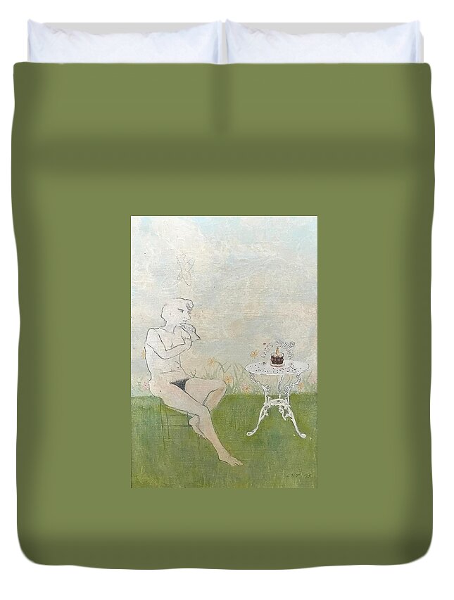 Happy Birthday Duvet Cover featuring the painting Happy Birthday by Leah Tomaino