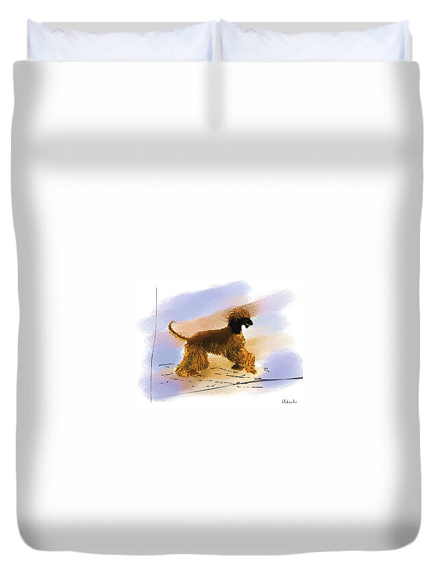 Afghan Hound Duvet Cover featuring the painting Happy Dance by Diane Chandler