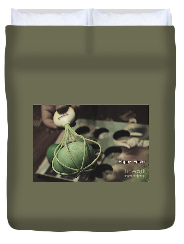 Adrian-deleon Duvet Cover featuring the photograph Happy Easter Egg by Adrian De Leon Art and Photography
