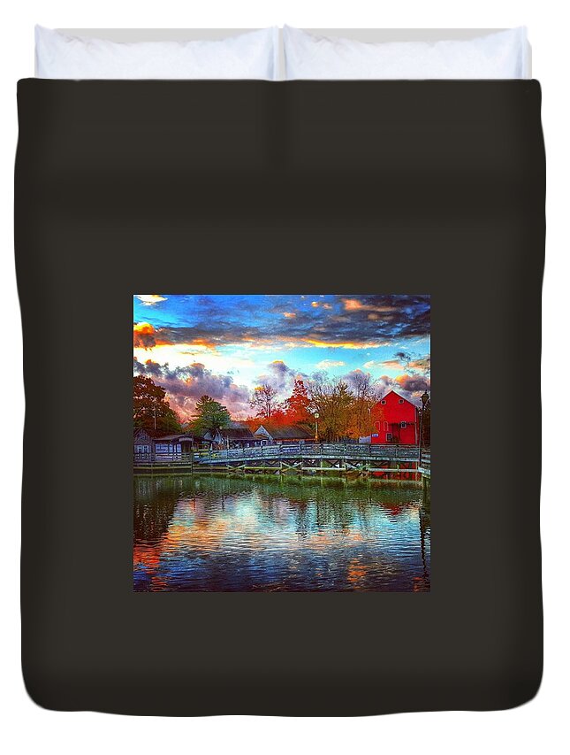 Reflection Duvet Cover featuring the photograph Reflections at Smithville by Lauren Fitzpatrick