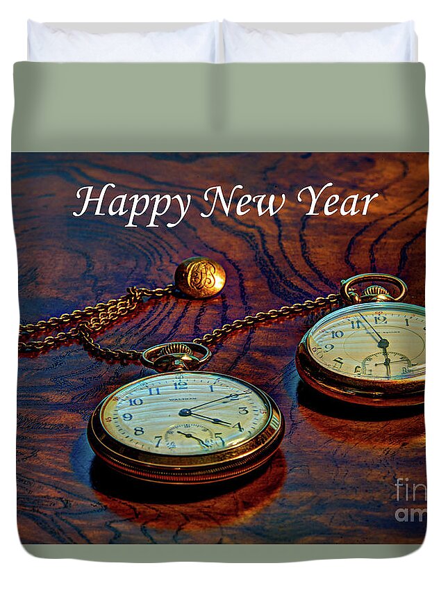 Pocket Duvet Cover featuring the photograph Happy New Year by Dale Powell