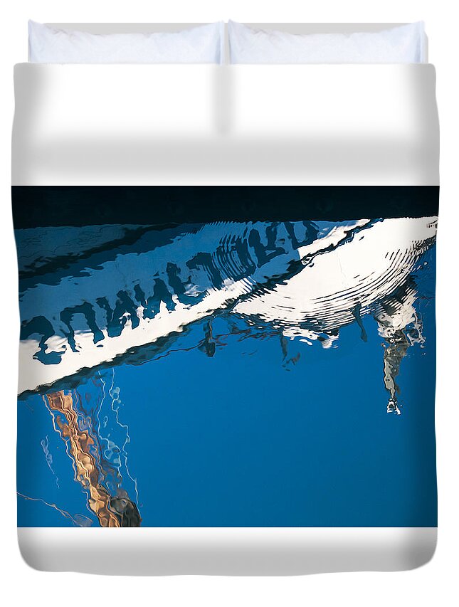 Reflection Duvet Cover featuring the photograph Harbor Blue by Robert Potts