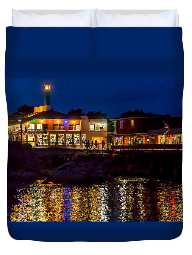 Monterey Duvet Cover featuring the photograph Harbor House by Derek Dean