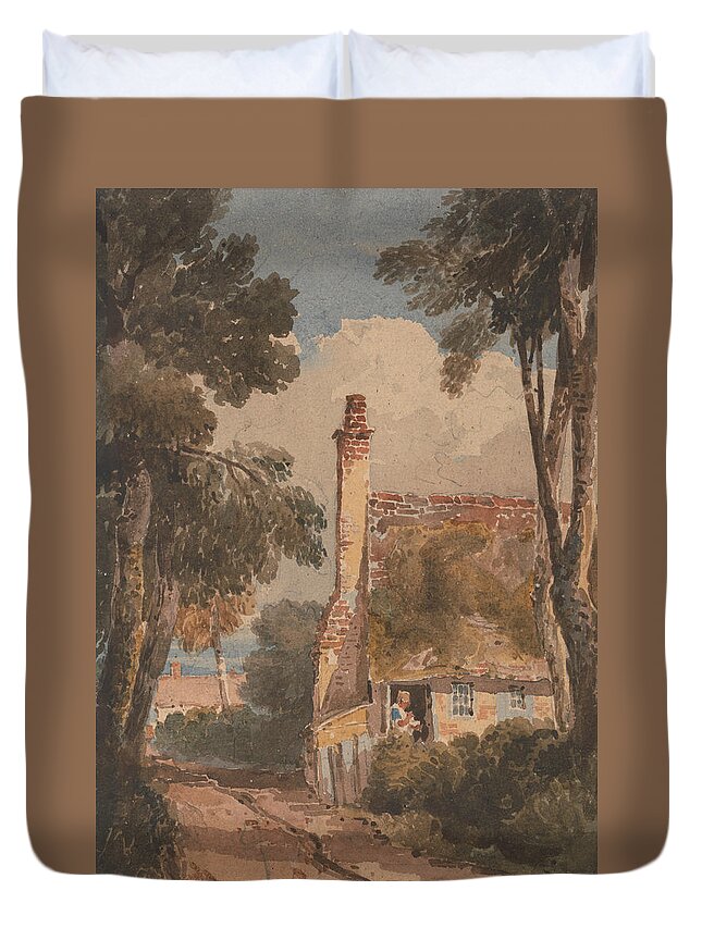 19th Century Art Duvet Cover featuring the painting Harborne by David Cox