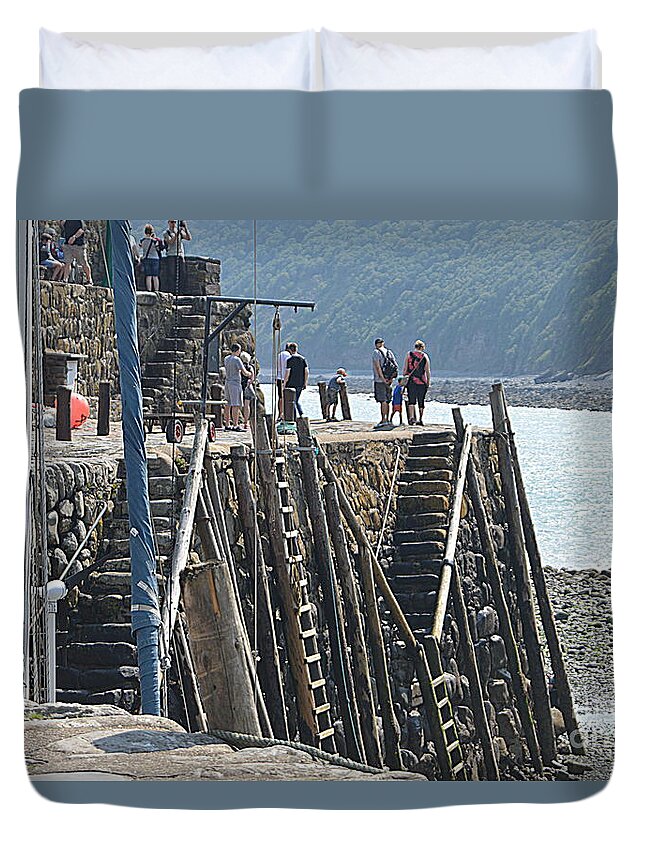 Harbour Duvet Cover featuring the photograph Harbour Wall by Andy Thompson