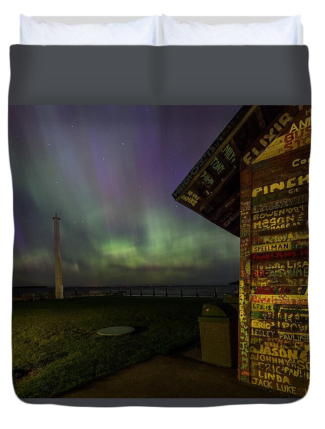 Aurora Duvet Cover featuring the photograph Hardy Gallery Northern Lights by Paul Schultz