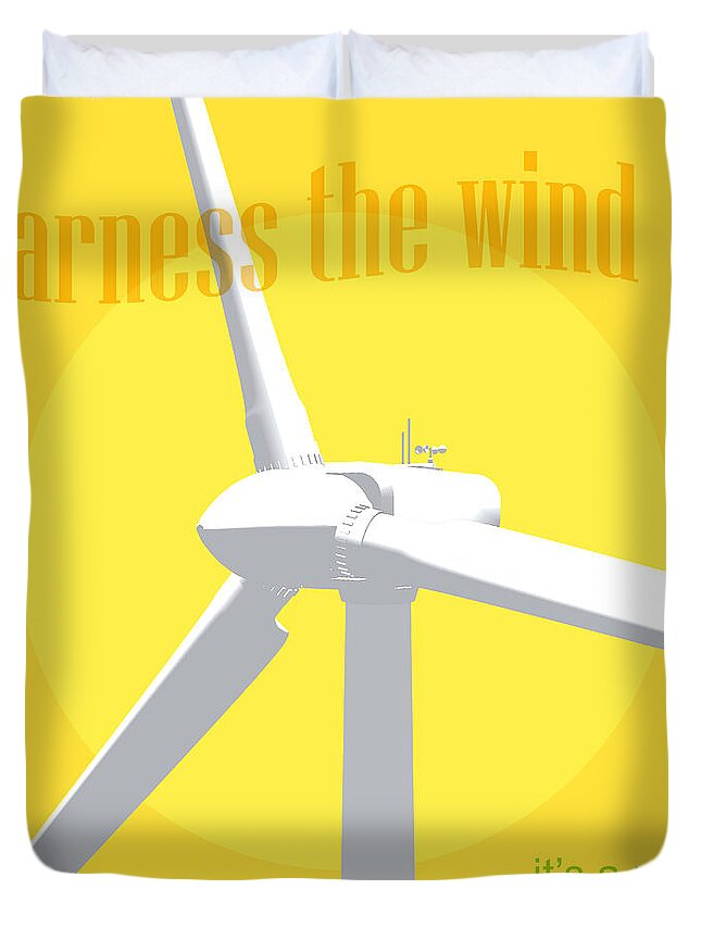 Poster Art Duvet Cover featuring the digital art Harness The Wind by Richard Rizzo