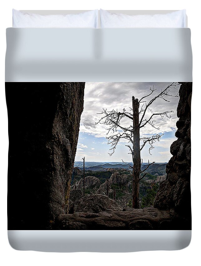Park Duvet Cover featuring the photograph Harney Peak Lookout by Deborah Klubertanz