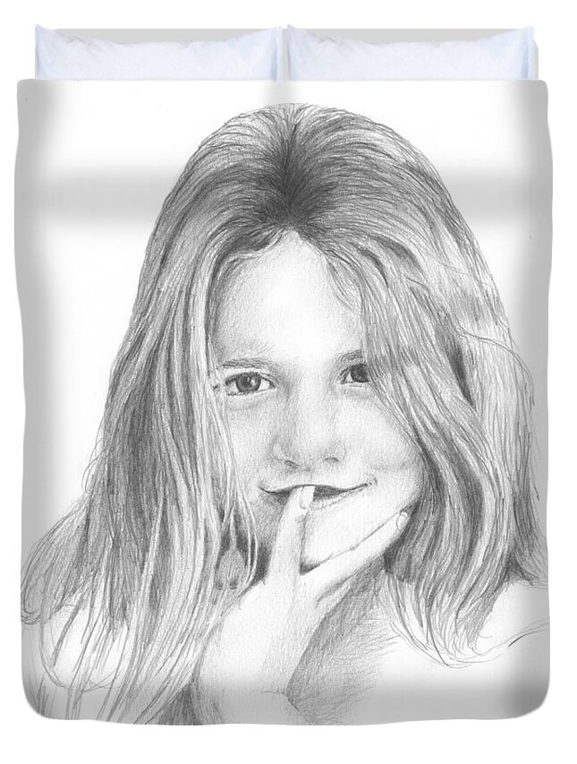 Girl Duvet Cover featuring the photograph Harper Age Six by Daniel Reed