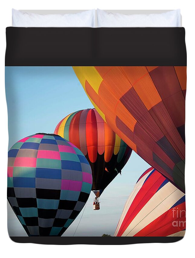 Balloon Duvet Cover featuring the photograph Harvard Balloon Fest 13 by David Bearden