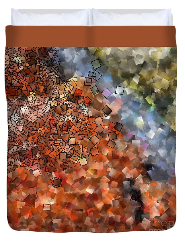 Abstract Duvet Cover featuring the photograph Harvest - Abstract Tiles No15.817 by Jason Freedman