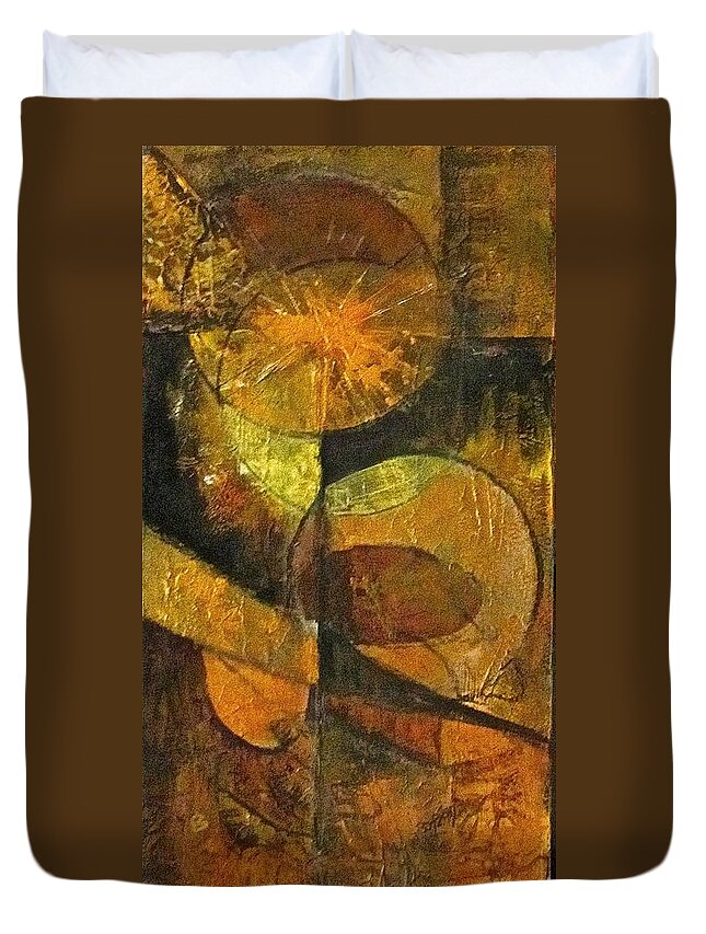 Abstract Duvet Cover featuring the painting Harvest by Barbara O'Toole