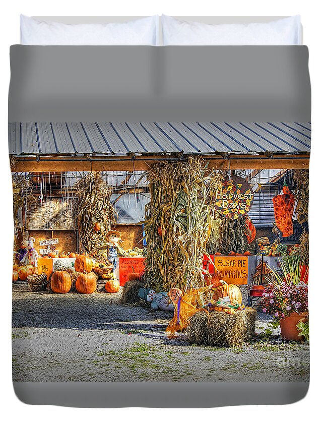 Autumn Duvet Cover featuring the photograph Harvest Days by David Birchall