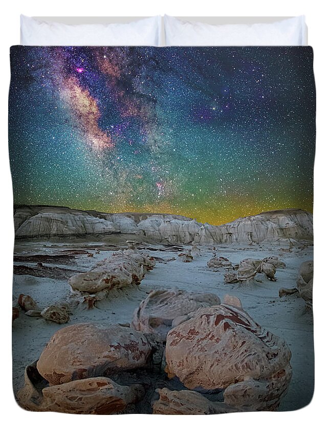 Astronomy Duvet Cover featuring the photograph Hatched by the Stars by Ralf Rohner