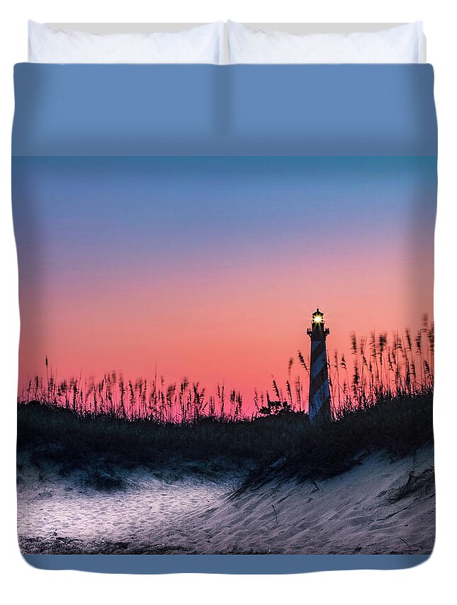Pink Duvet Cover featuring the photograph Hatteras by Pete Federico