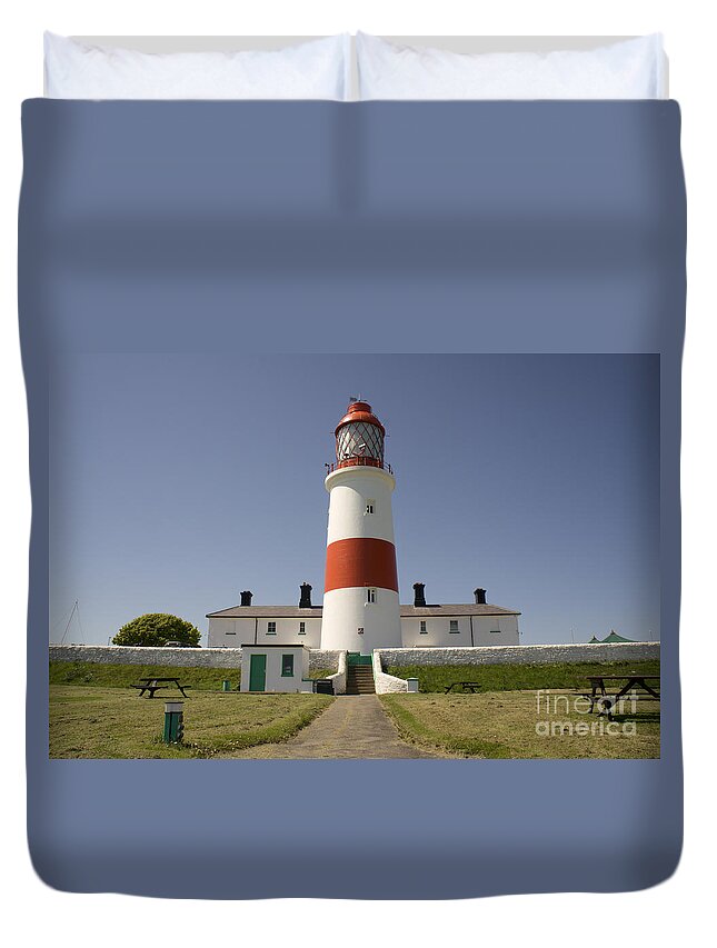 Lighthouse Duvet Cover featuring the photograph Haunted Lighthouse. by Elena Perelman