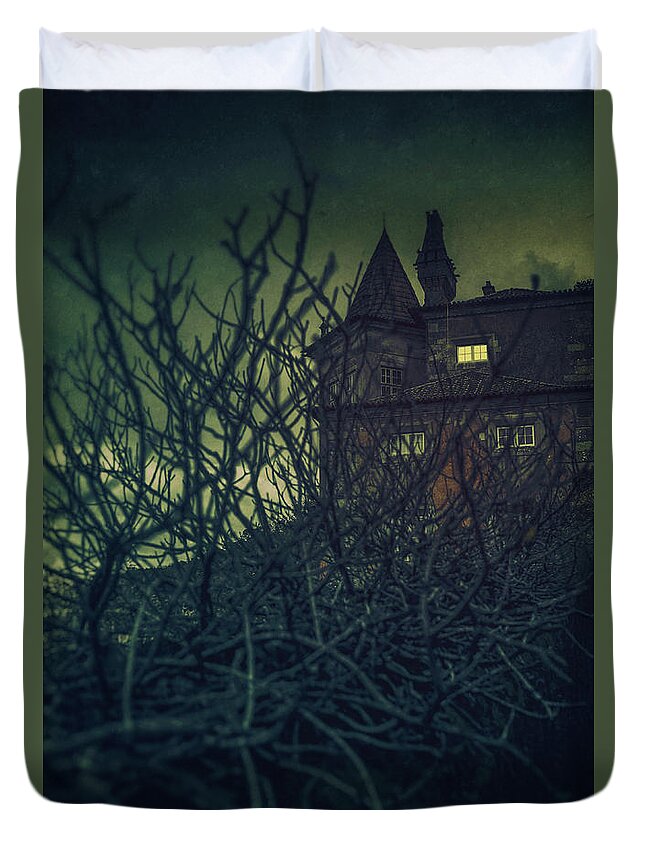 Abandoned Duvet Cover featuring the photograph Haunted Mansion by Carlos Caetano