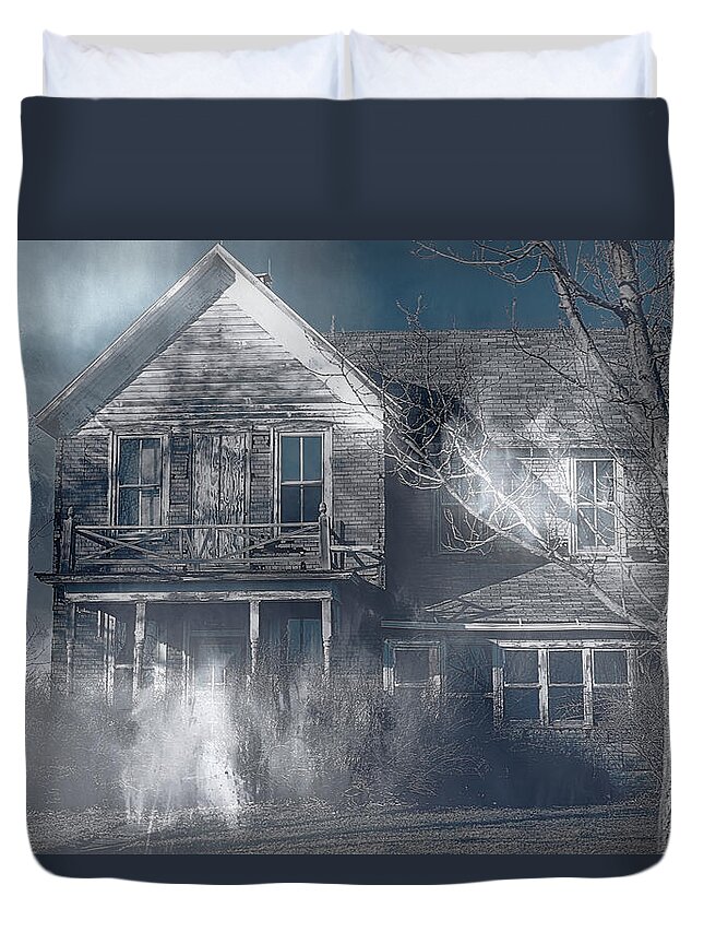 Haunted Duvet Cover featuring the photograph Haunted by Theresa Campbell