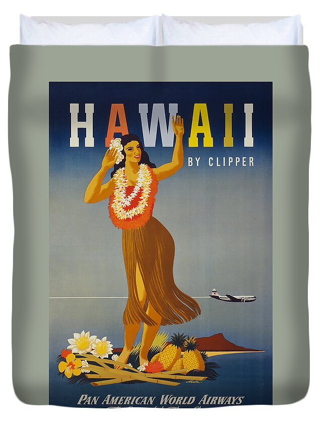 Hawaii Duvet Cover featuring the digital art Hawaii by Clipper by Georgia Clare