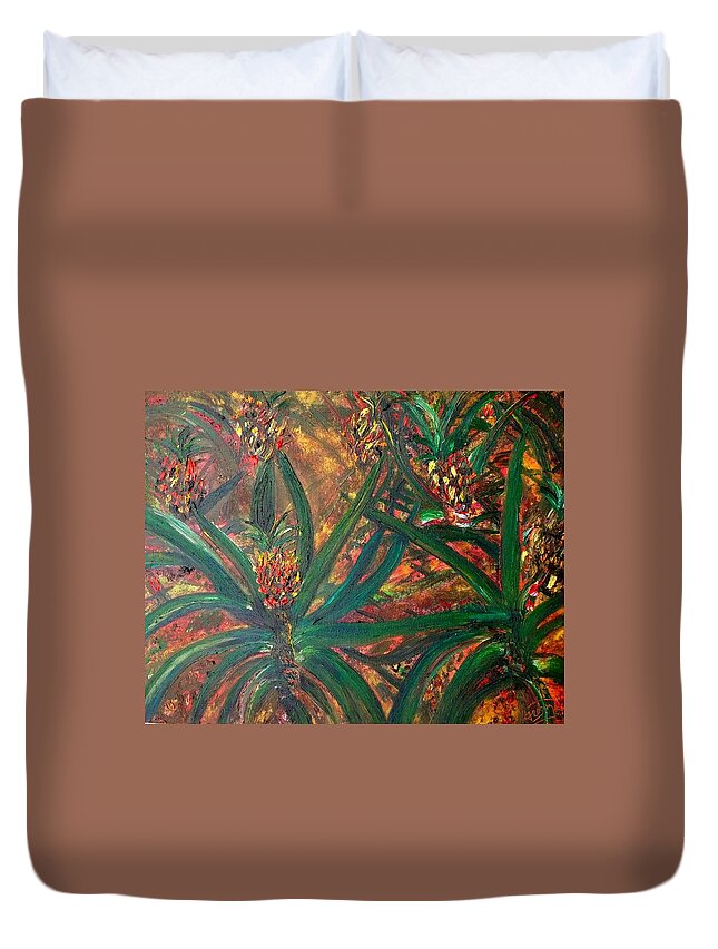 Flower Duvet Cover featuring the painting Hawaii #2 by Modern Impressionism