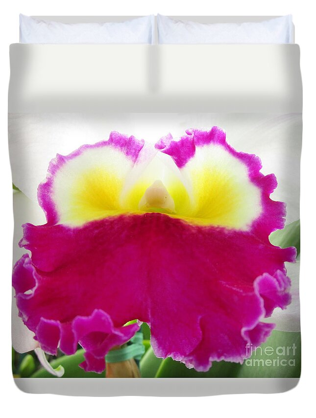 Orchid Duvet Cover featuring the photograph Hawaiian Orchid 18 by Randall Weidner