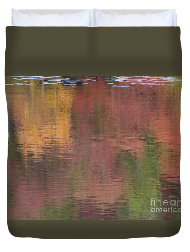 Waterscape Duvet Cover featuring the photograph Hawkins Autumn Abstract II 2015 by Lili Feinstein