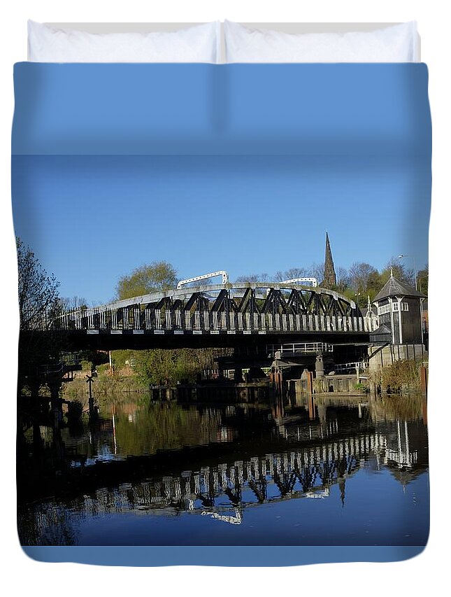 Bridge Duvet Cover featuring the photograph Hayhurst Bridge Northwich Cheshire by Phil Tomlinson